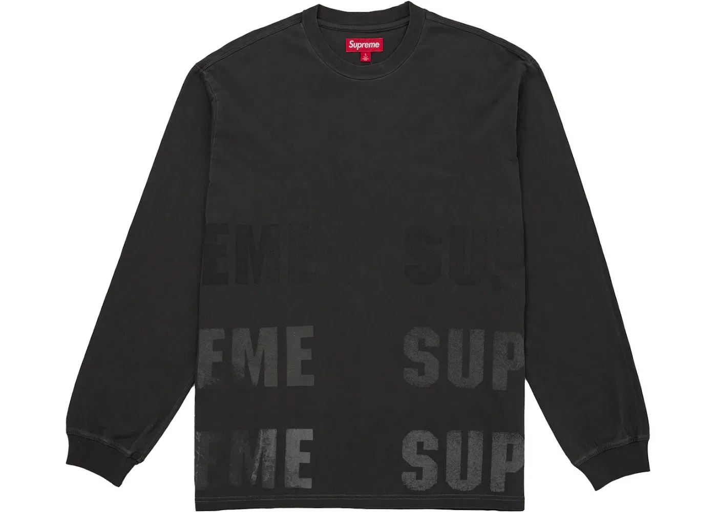 Мужской топ с длинным рукавом Supreme Reflective L/S Top, черный