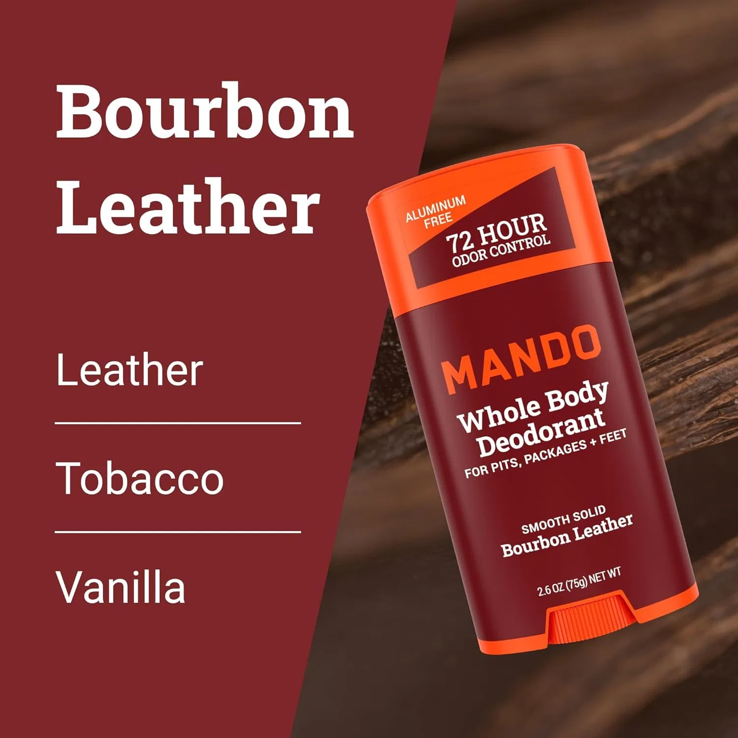 Дезодорант для тела Mando, стик, 2 шт, 600 мл, Bourbon Leather — фото 4