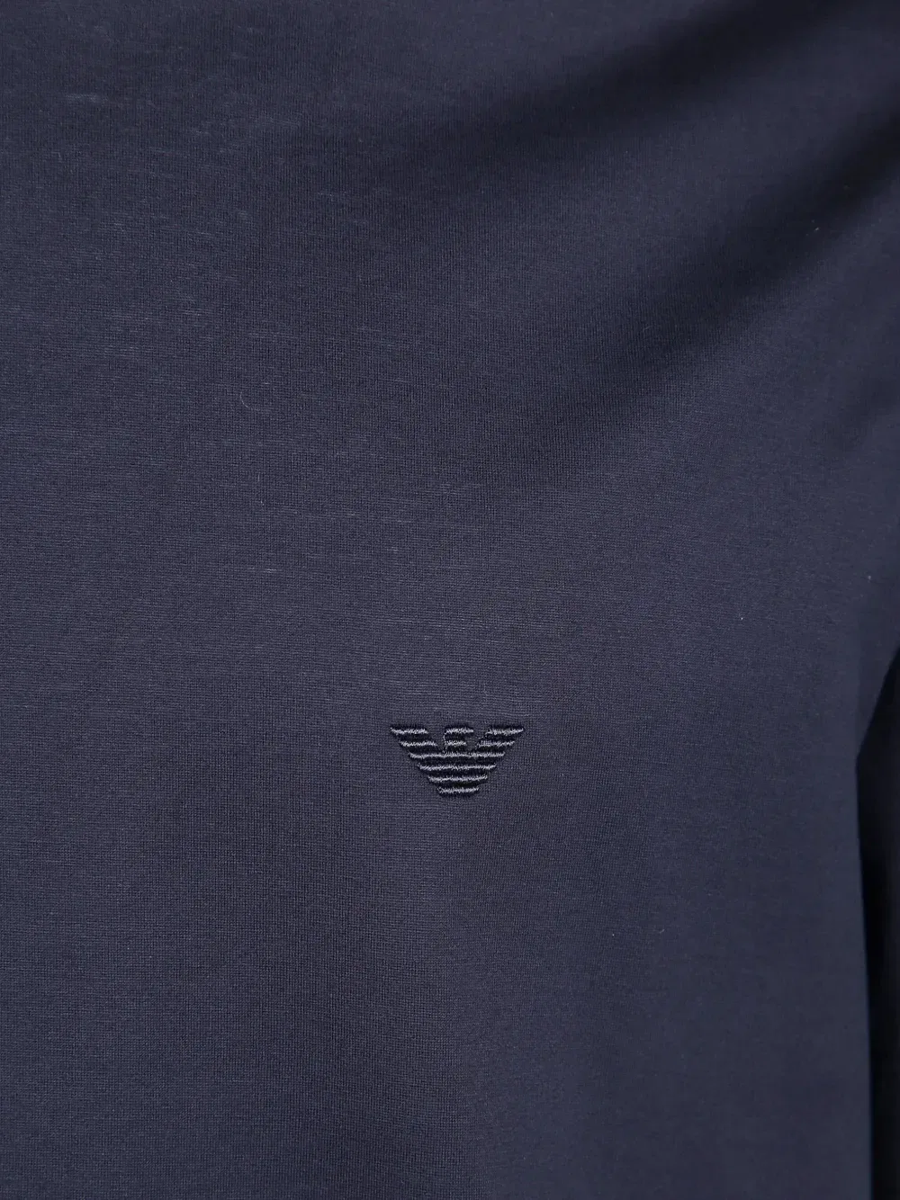 Футболка из джерси с вышивкой микро-орла Emporio Armani, синий — фото 3