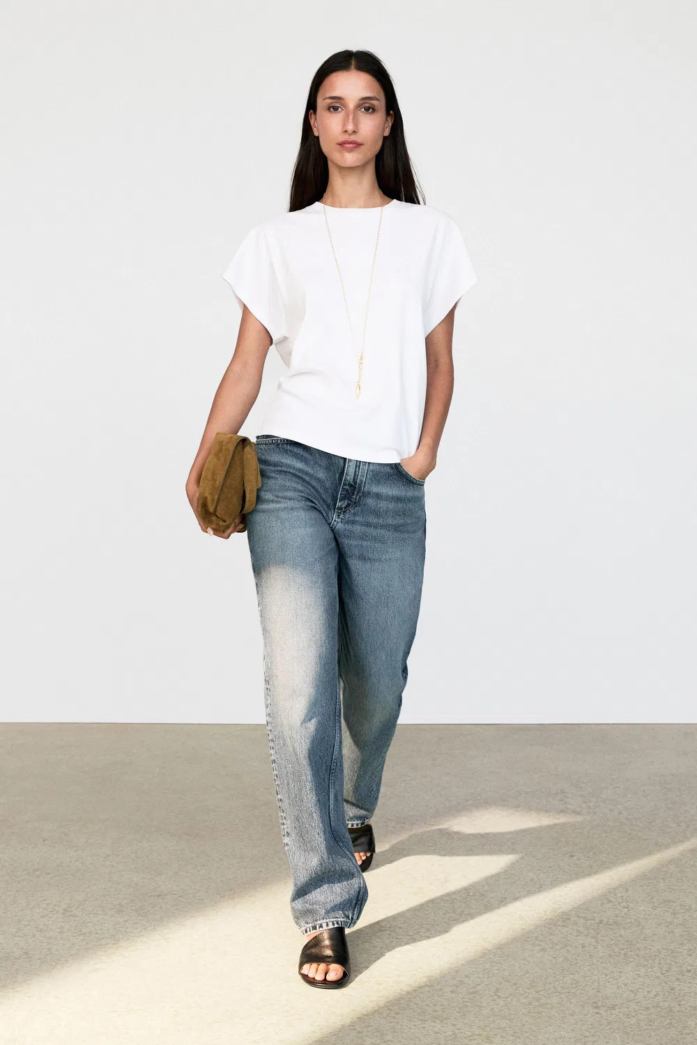 Футболка Massimo Dutti 100% Cotton, белый — фото 3
