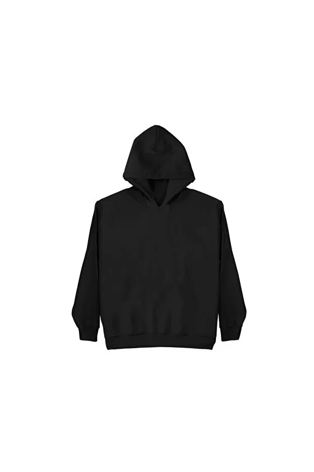 Детская толстовка для девочек с принтом Babymonster printed children's sweatshirt with hood without caps 3 threads Magors, Black — фото 3