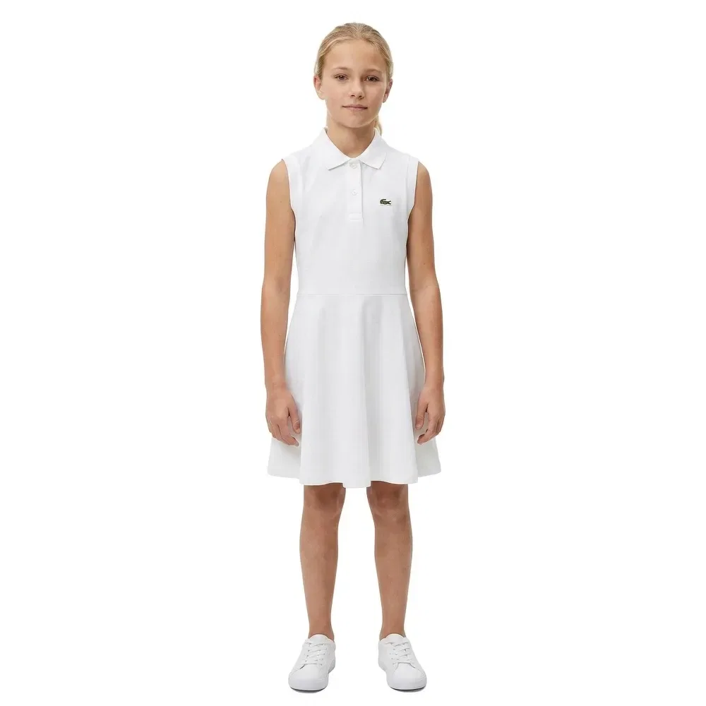 Платье без рукавов Lacoste Kids, белый — фото 3