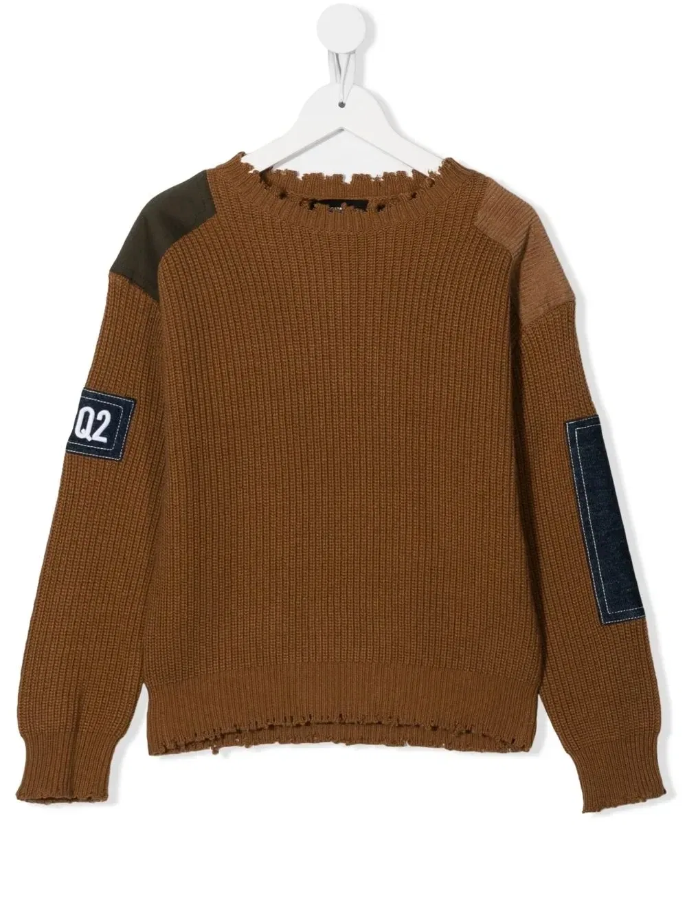 Джемпер с нашивкой-логотипом Dsquared2 Kids, коричневый