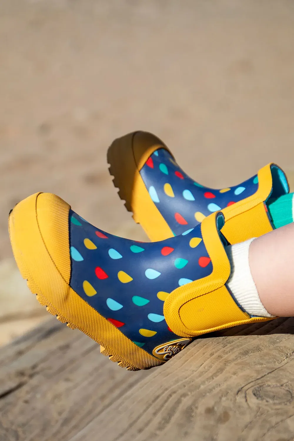 Детские сапоги-веллингтоны Rain or Shine Short Welly Boots Frugi, Blue — фото 2