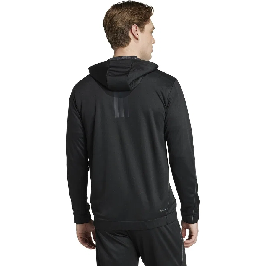 Спортивная толстовка на молнии ADIDAS PERFORMANCE 'ESSENTIALS' черного цвета — фото 3