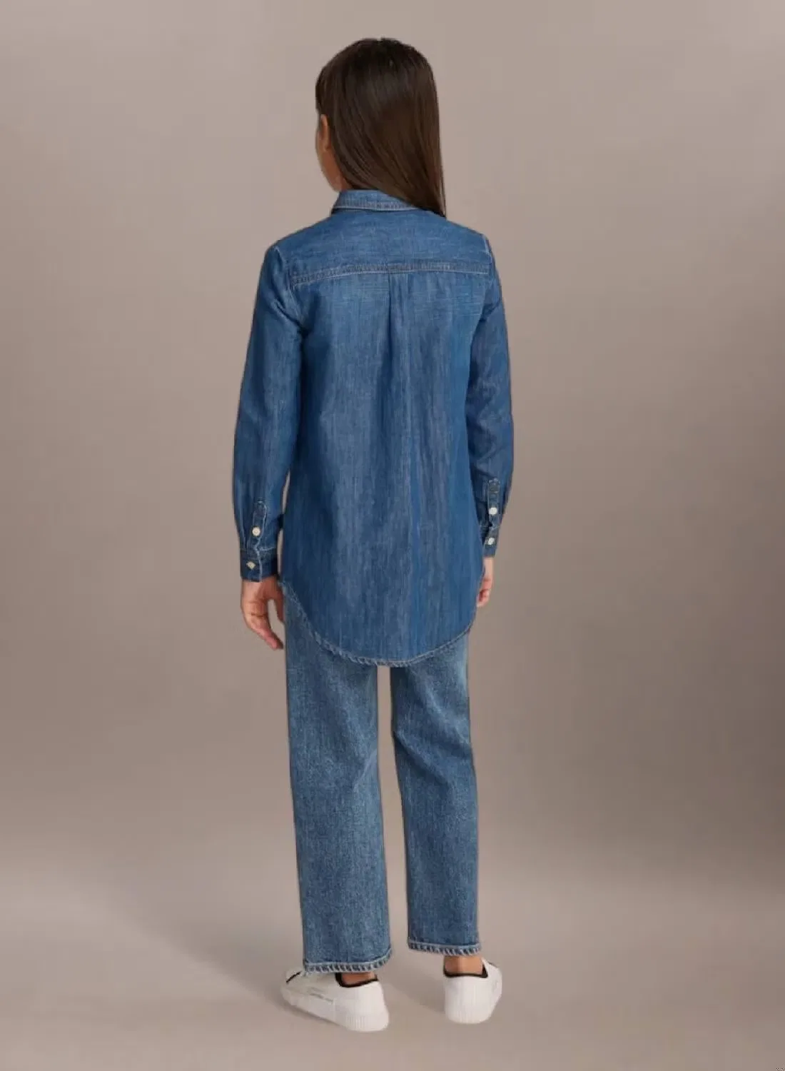 Рубашка джинсовая хлопковая, Calvin Klein Jeans, голубой — фото 2