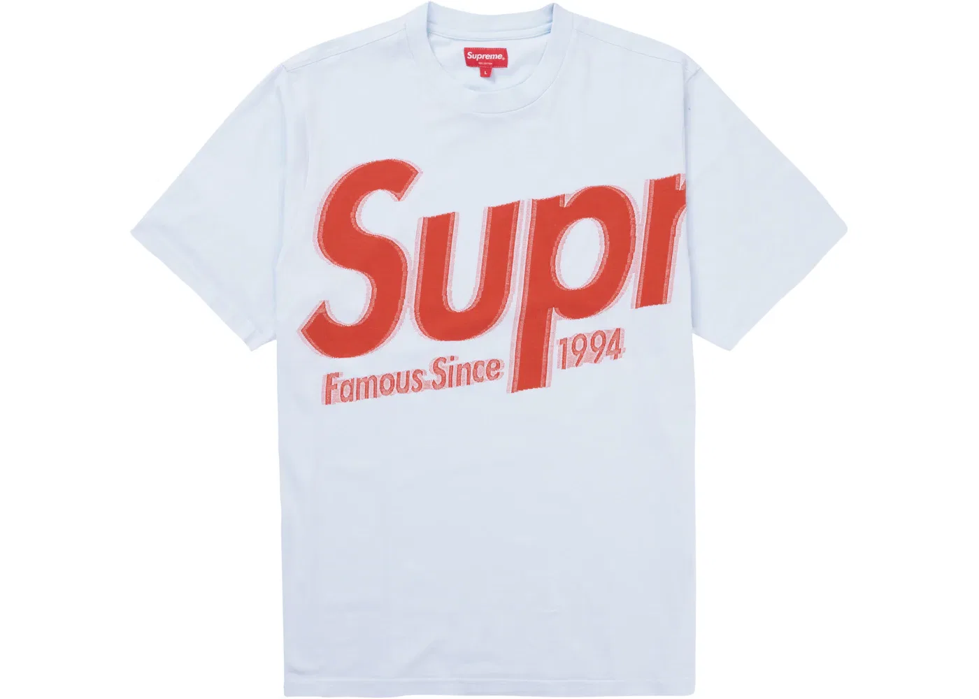 Мужская футболка с принтом Supreme Intarsia Spellout S/S Top, Light Blue