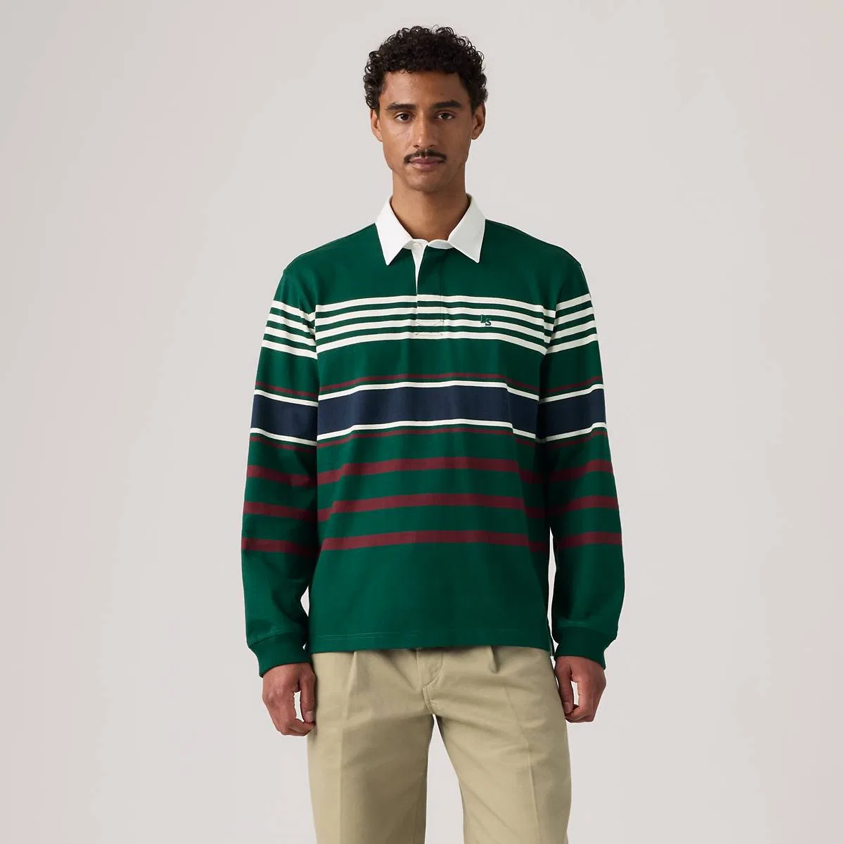 Регбийная футболка Union Levi's, Amos Stripe Ponderosa Pine - Green — фото 4