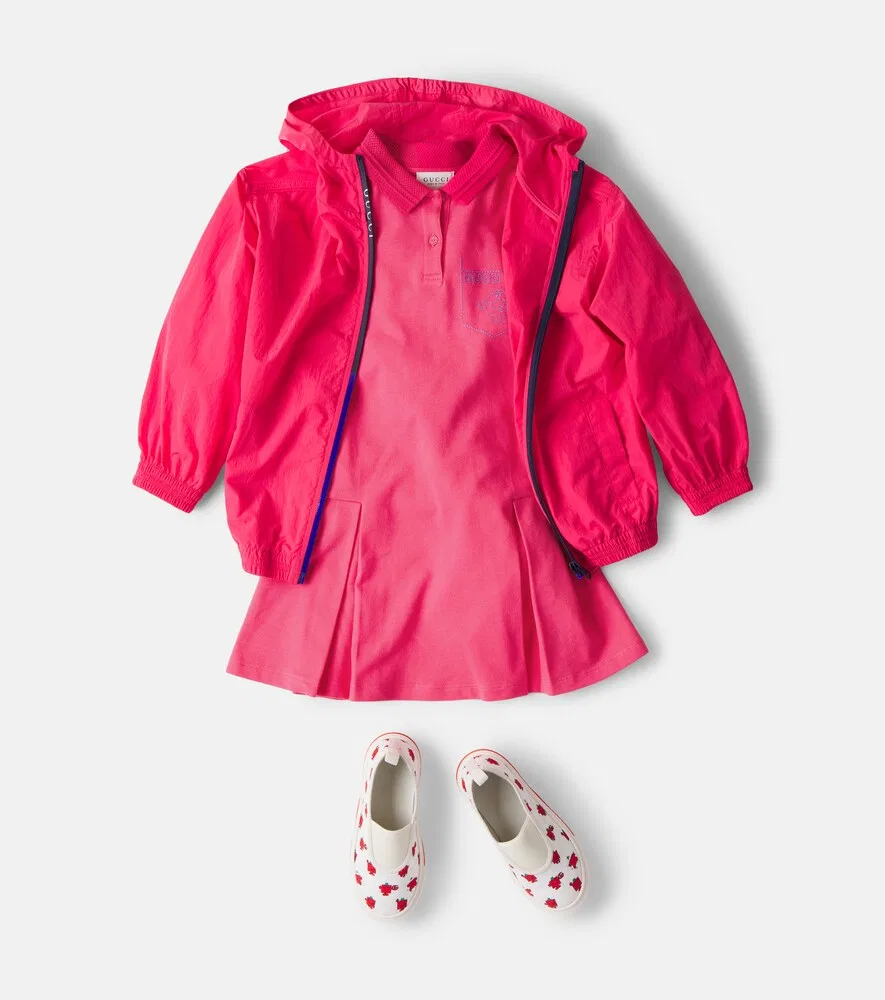 Платье-поло из хлопковой смеси Mr Men Little Miss Gucci Kids, розовый — фото 2