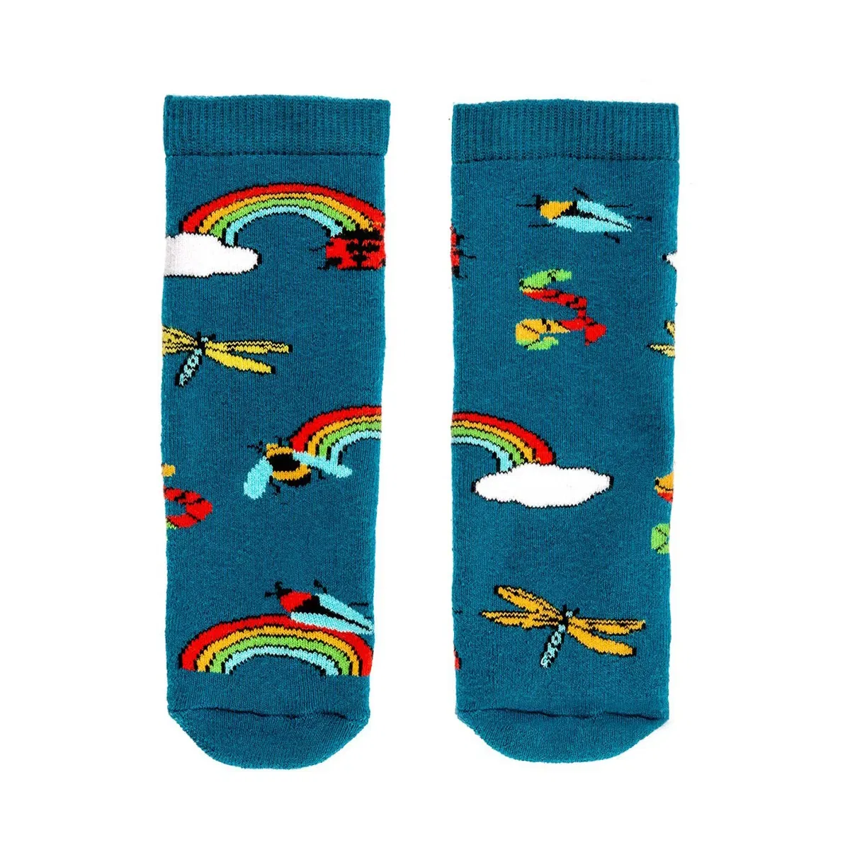Детские носки для сапог с принтом Rainbow Bugs Squelch Wellies, Blue
