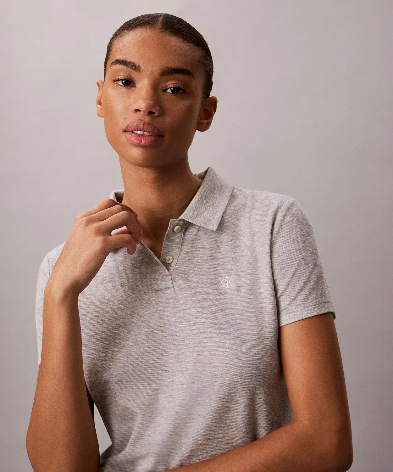 Женская polo-рубашка с коротким рукавом Calvin Klein, Серый