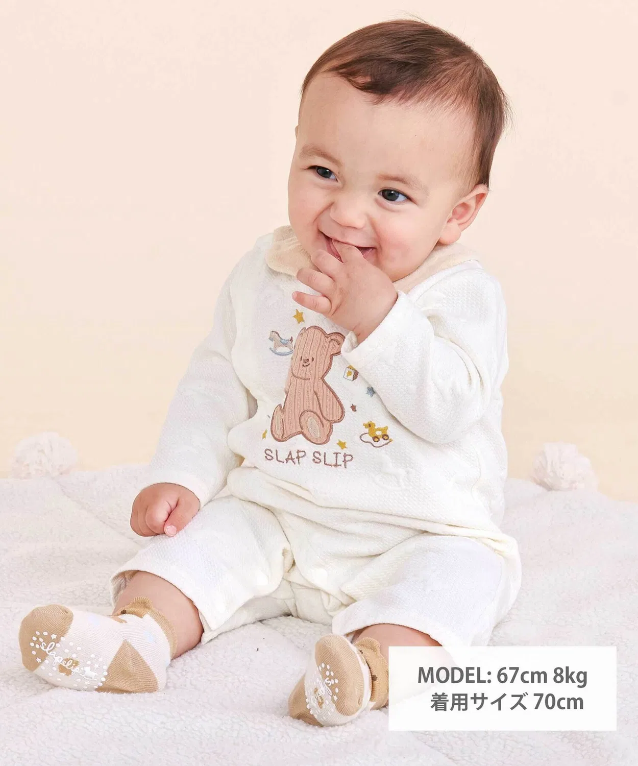 Детский комбинезон-боди с длинным рукавомAnimal Dinosaur SLAP SLIP BABY, Pink — фото 4