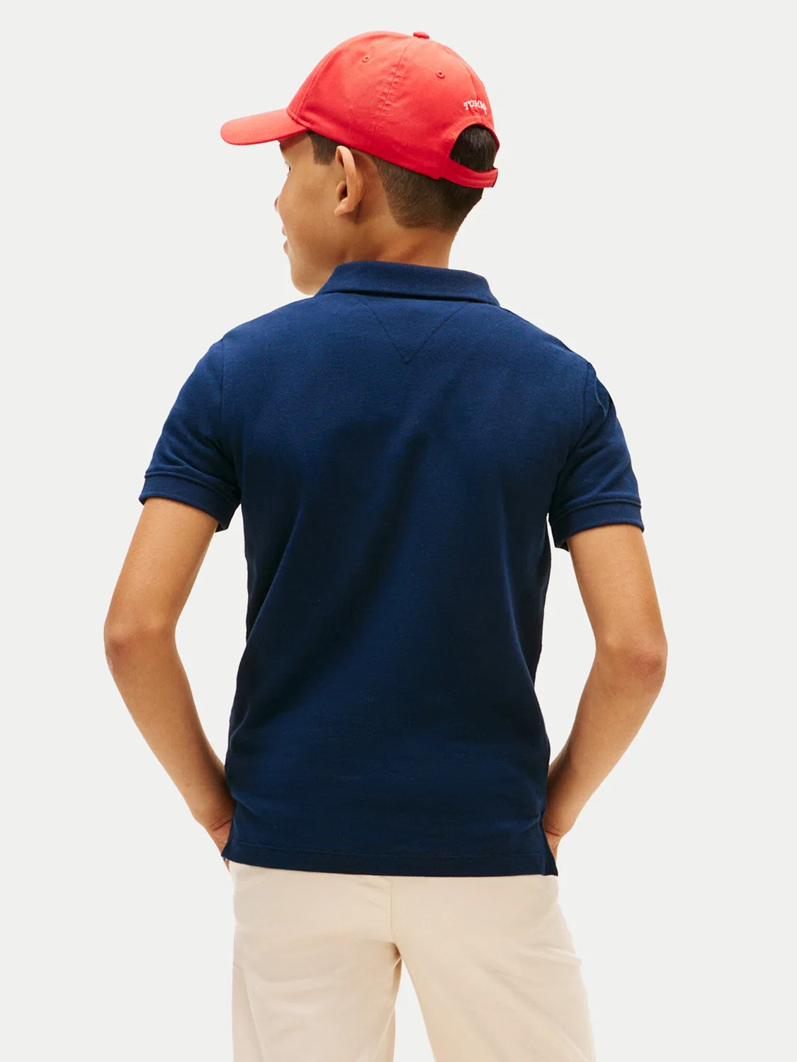 Поло стандартного кроя для мальчика Tommy Hilfiger, темно-синий — фото 3
