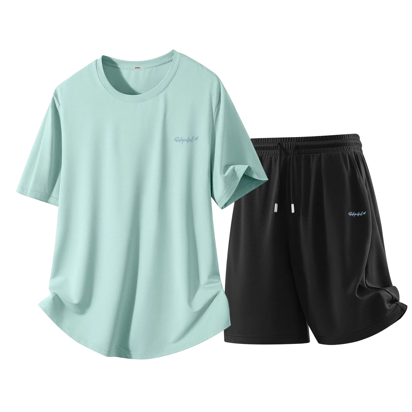 Детский спортивный костюм Миньоны Flying to Hope Pants Logo MINISO, Aqua Green Black