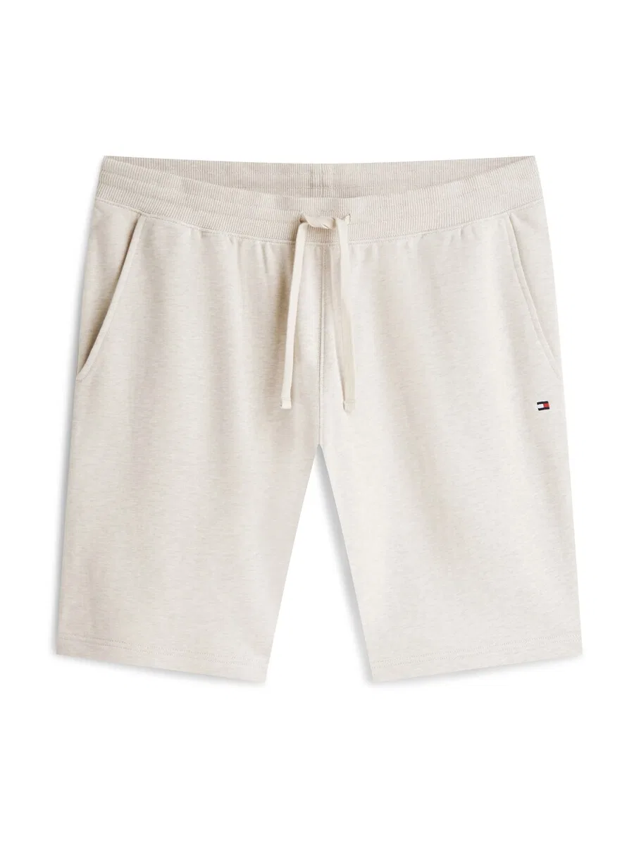 Шорты TOMMY HILFIGER Regular Pants 'Flag Embroidery Sweat' кремового цвета