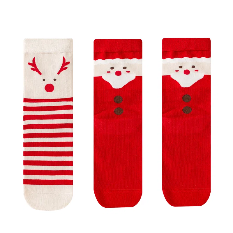 Детские носки с принтом Stripes Deer 1 Pack+Santa Claus 2 Pack MIIOW