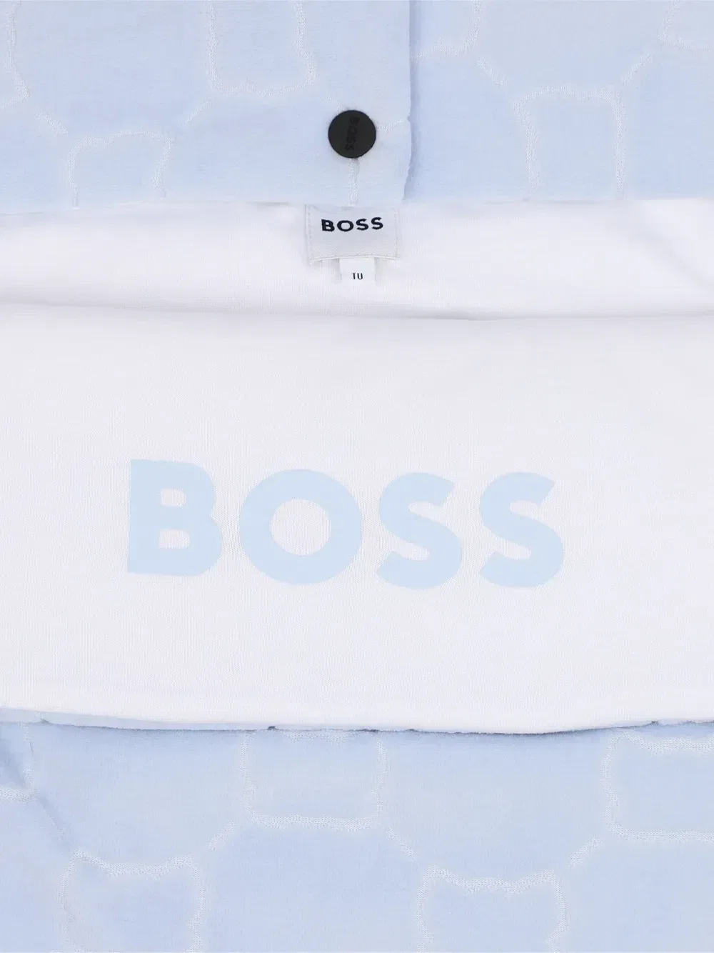 Конверт с капюшоном и монограммой Boss Kidswear, синий — фото 4