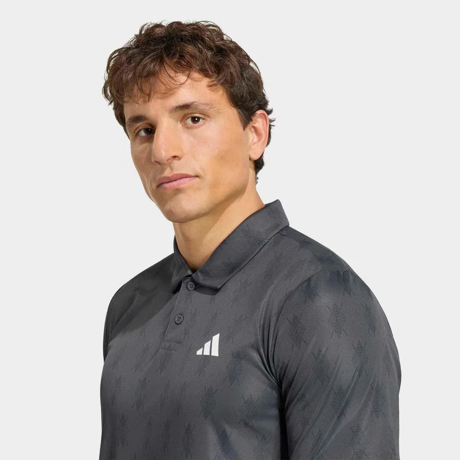 Мужское поло с принтом Club Tennis Climacool Graphic adidas, Черный — фото 4