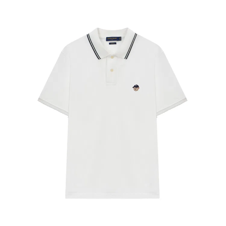 Детское поло с коротким рукавом Cool Touch Basic Bear Head Teenie Weenie Men, Iridescent White