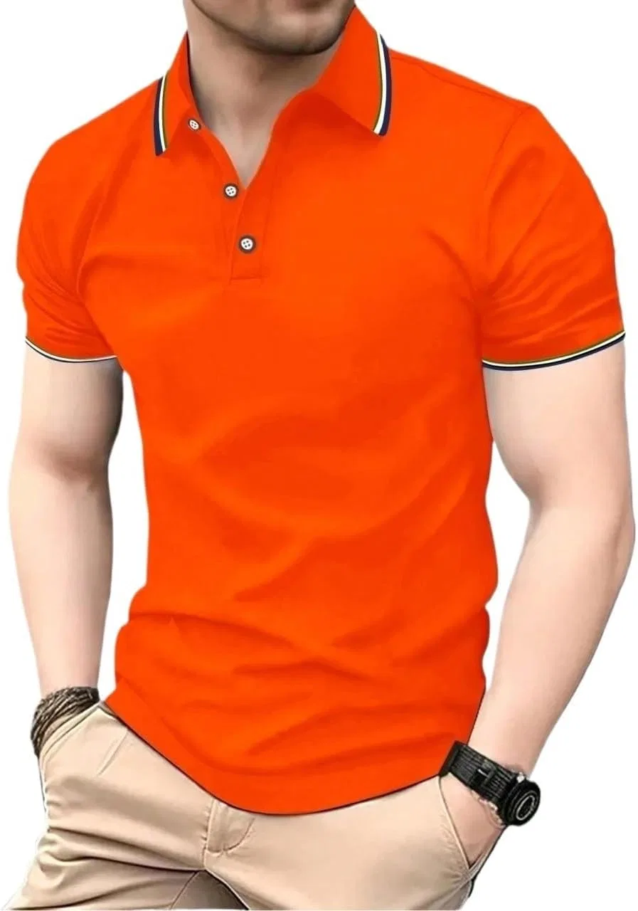 Мужская повседневная футболка с коротким рукавом, Orange