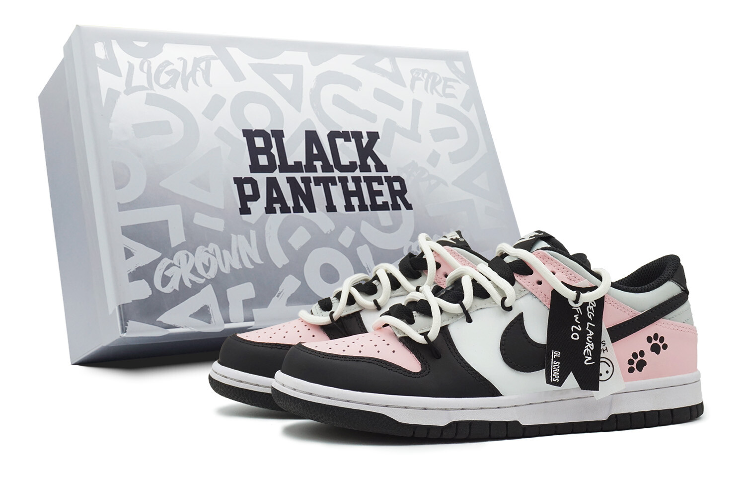 

Кроссовки Nike Dunk Skateboarding Shoes Women's Low-top Black/white/pink, розовый