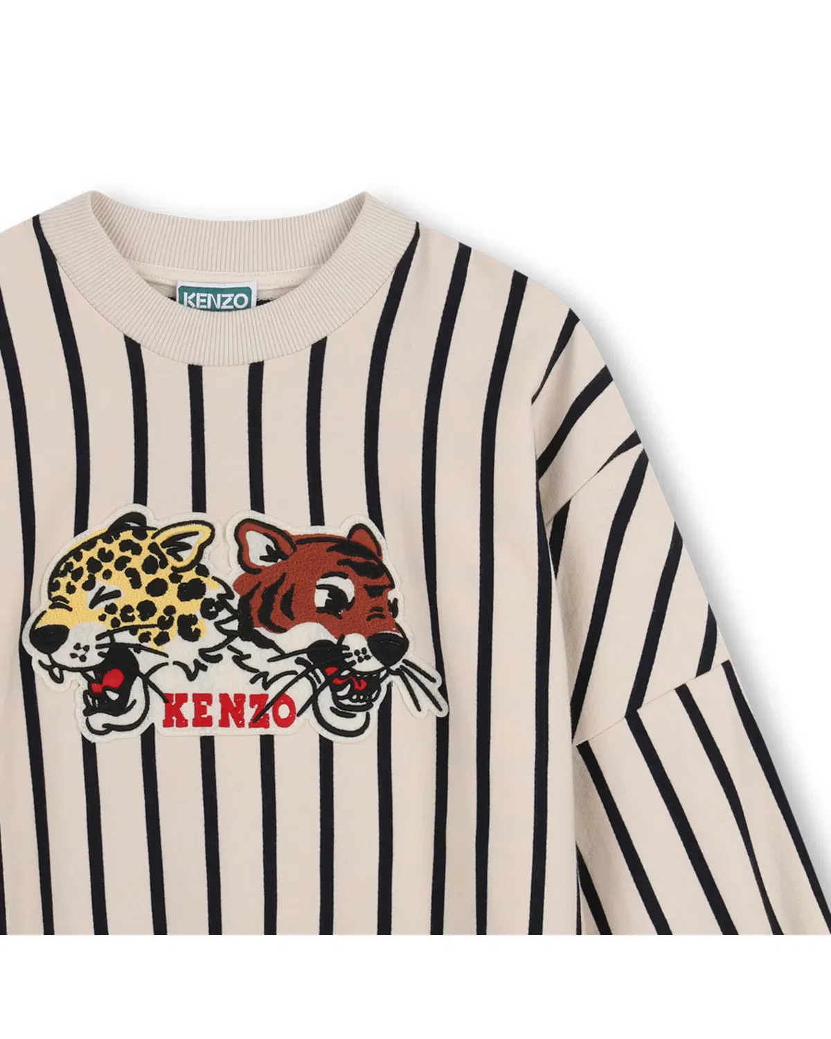 Детский свитшот с капюшоном для мальчиков в полоску Kenzo Kids, Marrón Claro — фото 2