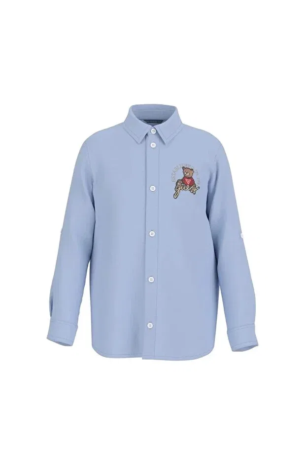 Детская рубашка для мальчиков с длинным рукавом Oxford adj. ls shirt Guess, Oxfd — фото 3