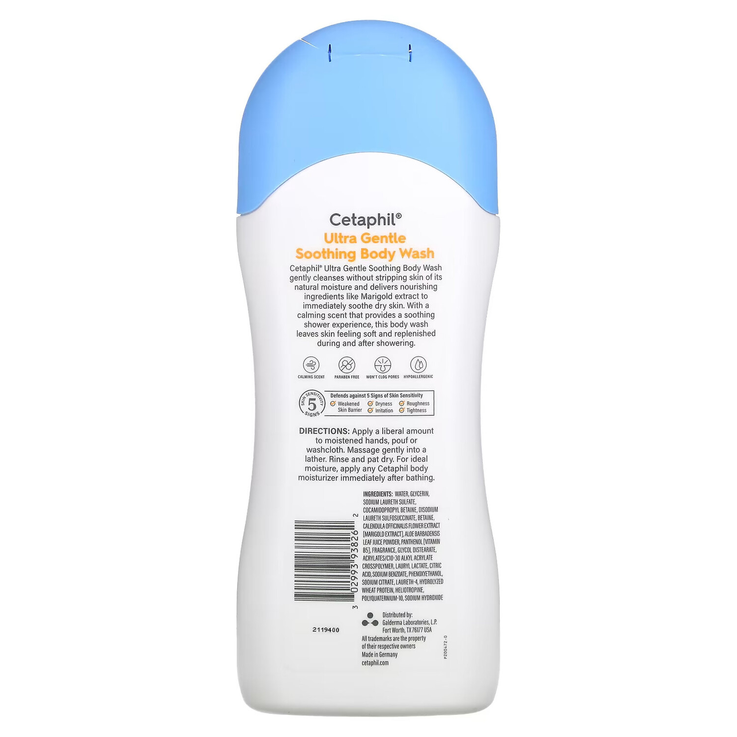 Успокаивающий гель для душа Cetaphil Ultra Gentle, 500 мл — фото 3