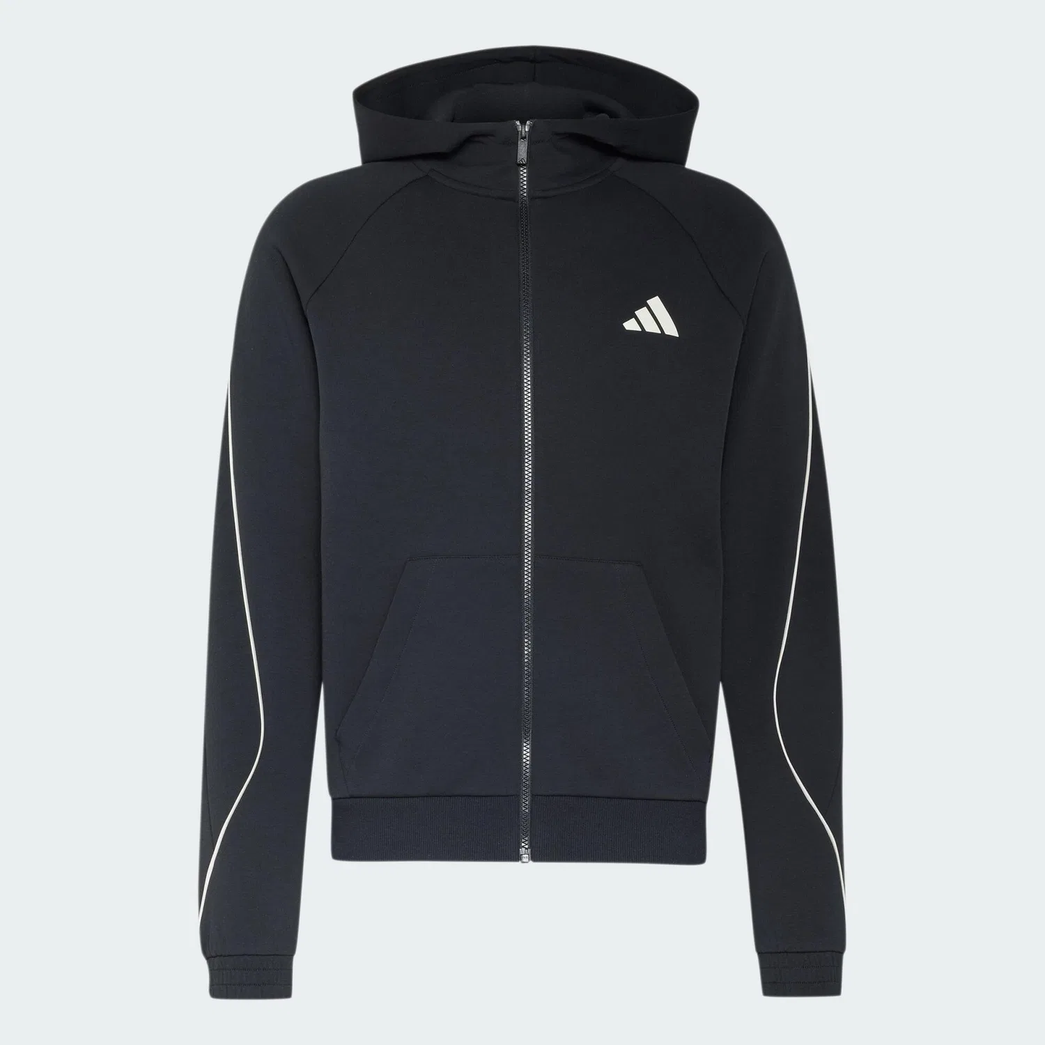 Мужское худи с длинным рукавом Stadium Small Logo Full-Zip Hoodie Adidas, Schwarz — фото 2