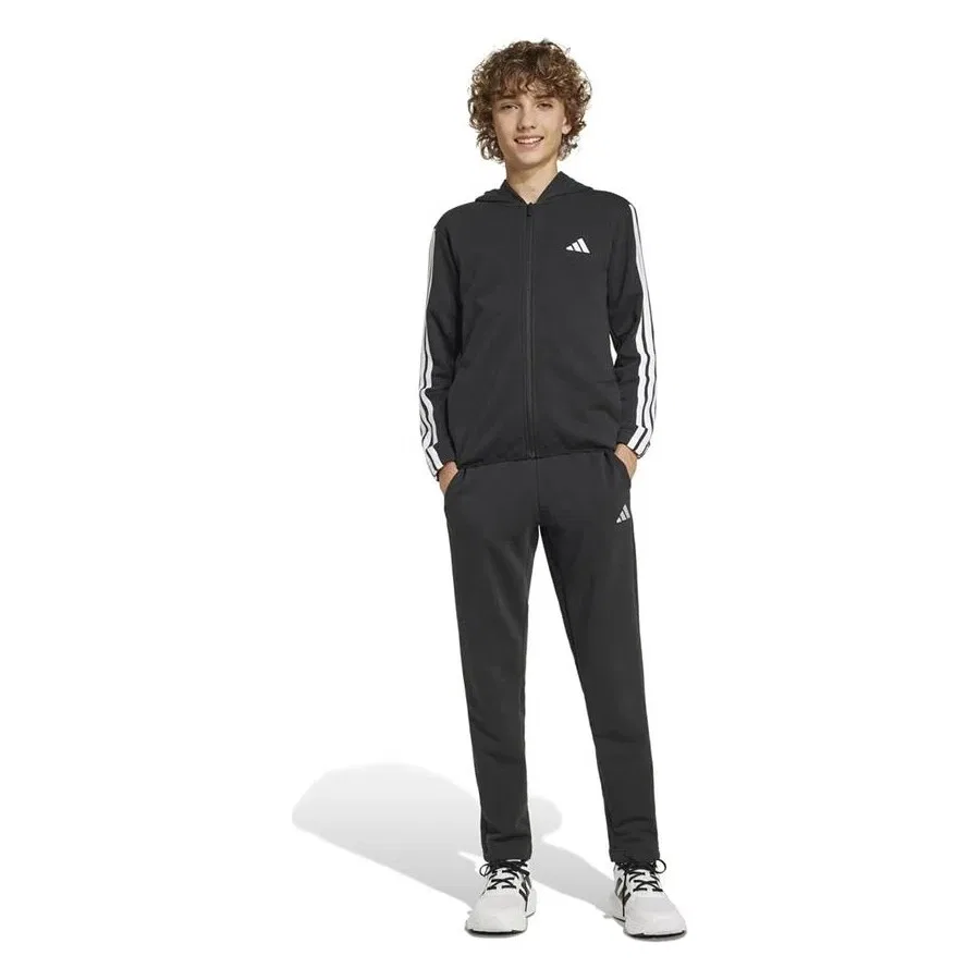 Спортивный костюм из футера с длинным рукавом adidas, Черный — фото 4