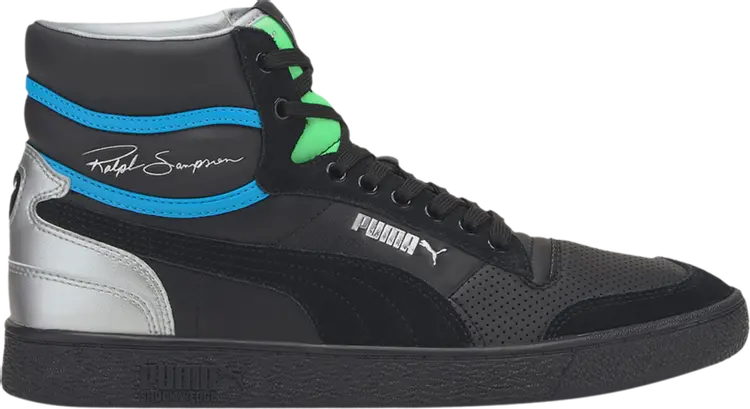 

Кроссовки Puma Ralph Sampson Mid Royal - Black Elektro Green, черный