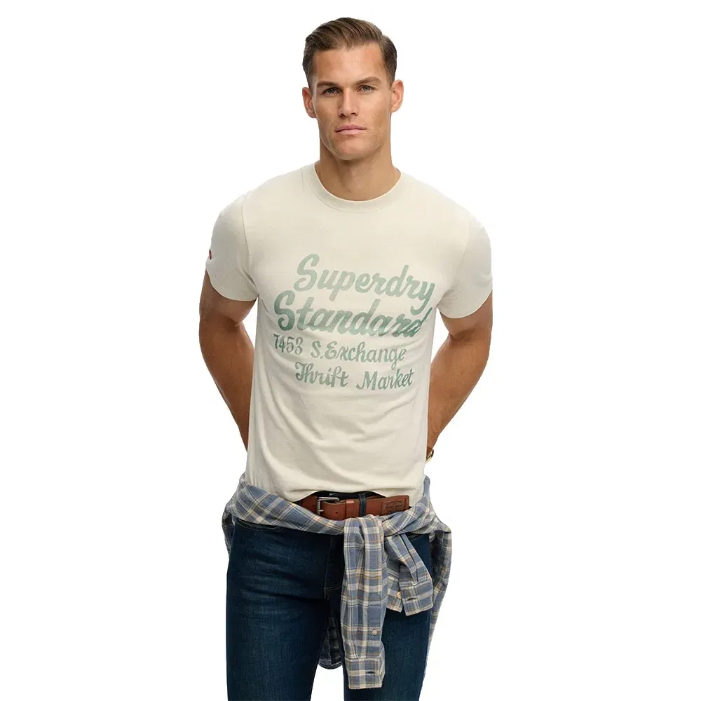 Футболка с коротким рукавом Relaxed Fit Superdry Industry Worker, бежевый