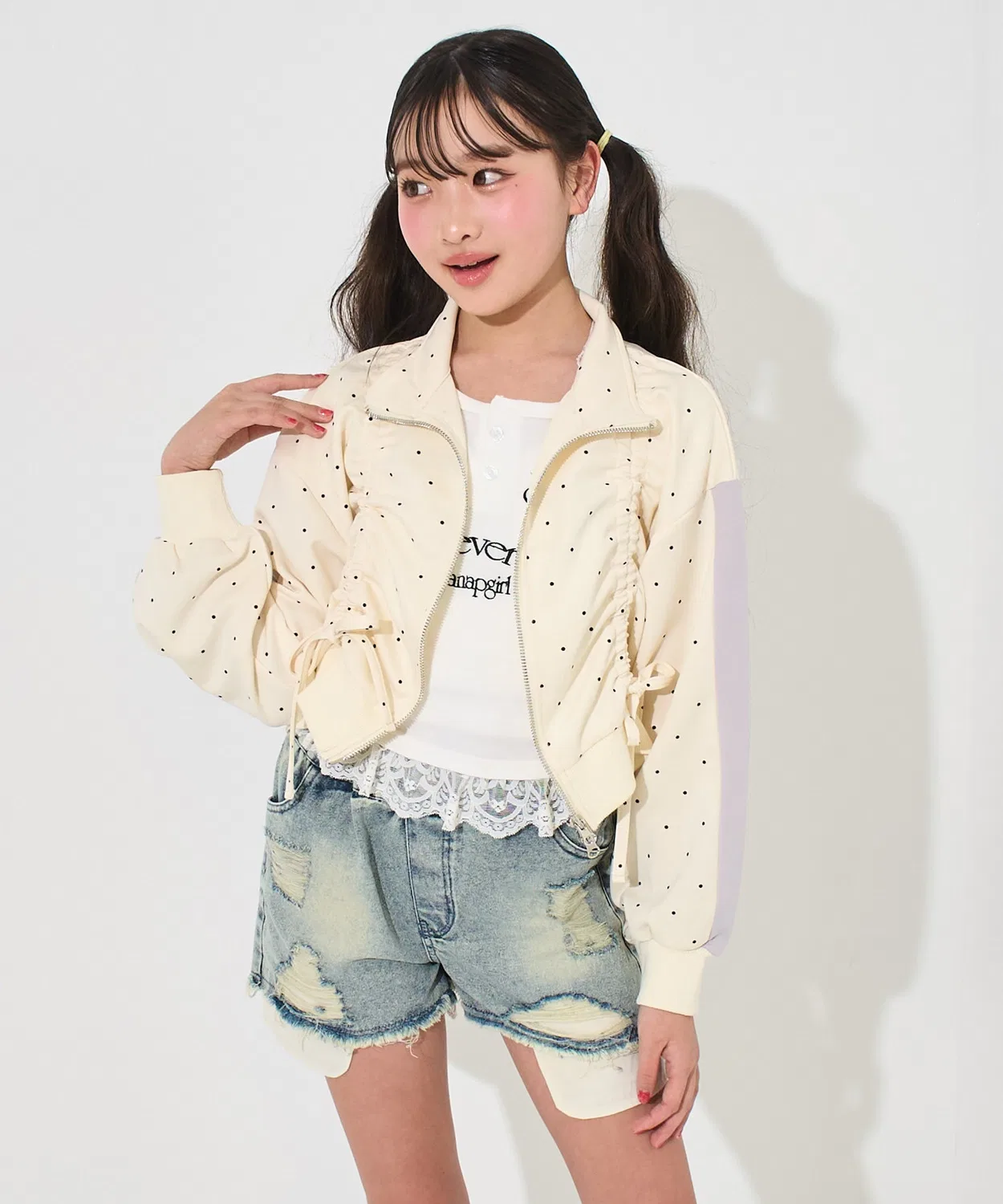 Детские шорты свободного кроя с потертостями ANAP GiRL, Black — фото 3