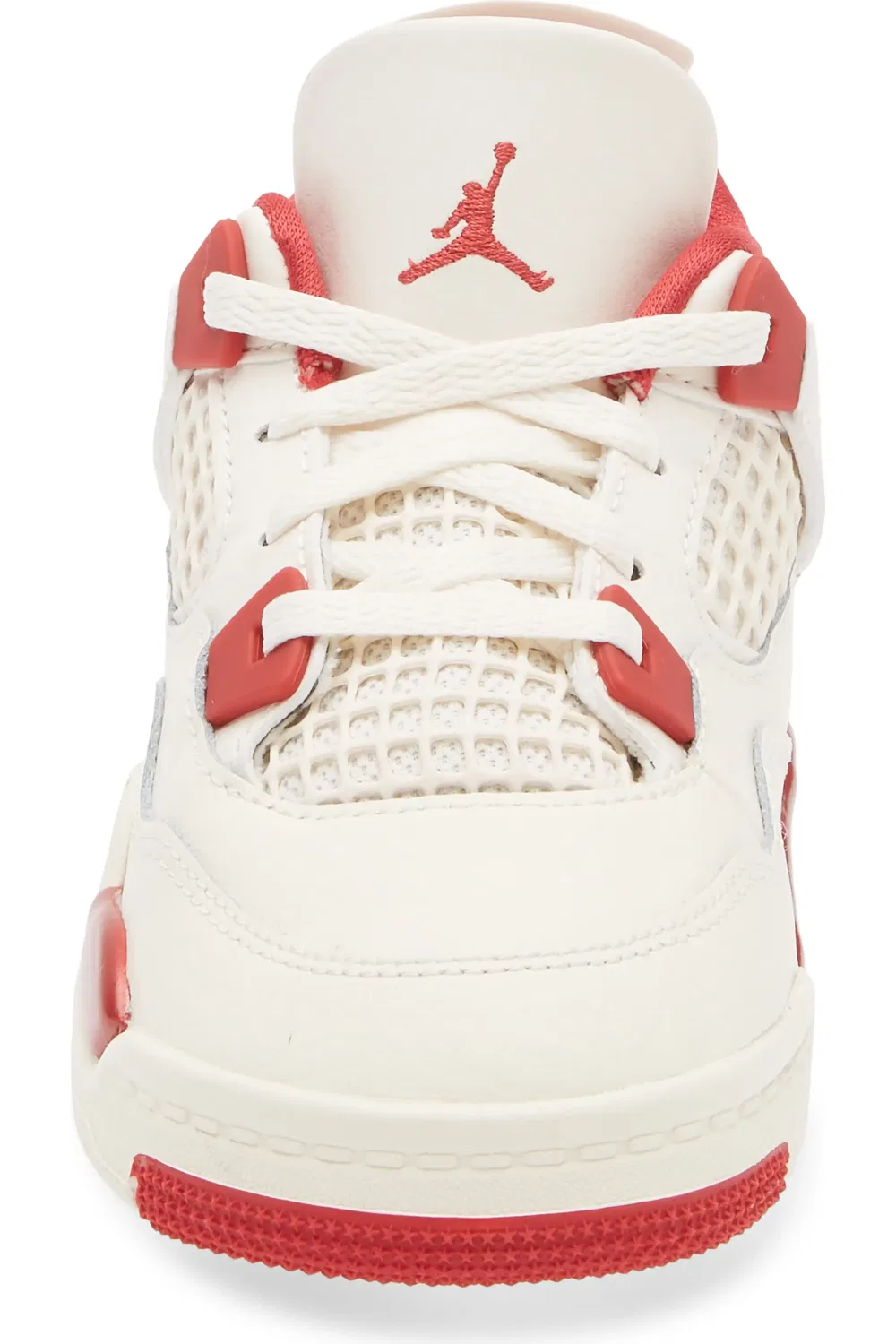 Детские кроссовки баскетбольные Jordan 4 Retro, Pale Ivory/Sierra Red — фото 4