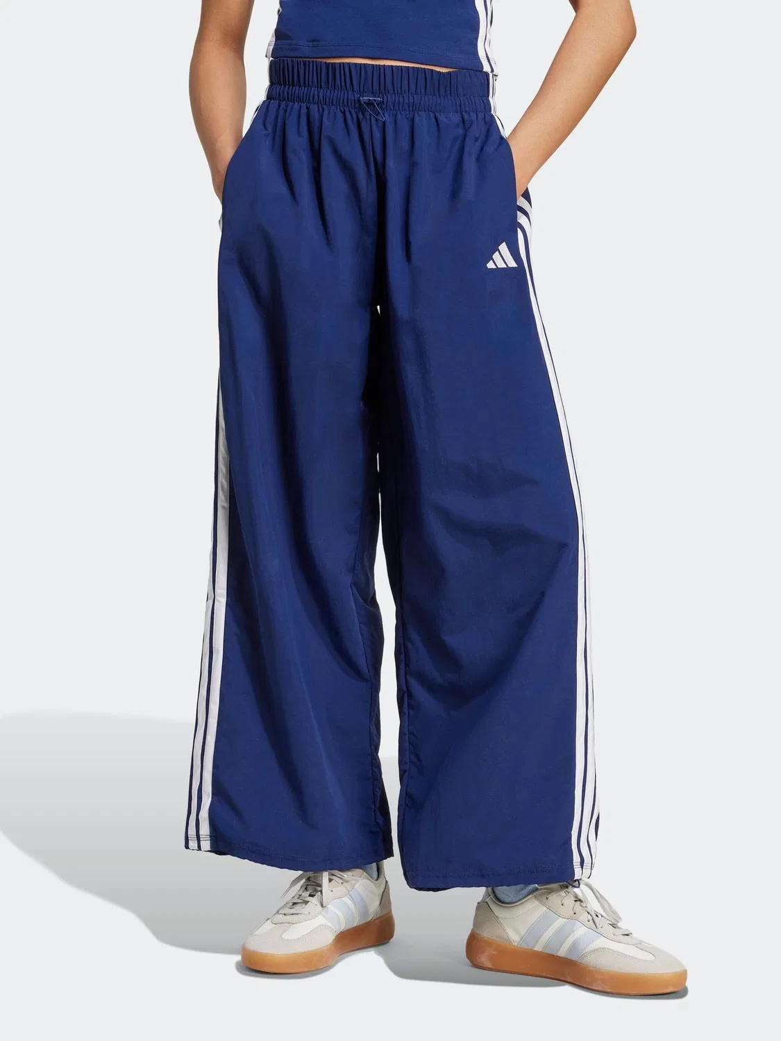 Парашютные штаны, свободная посадка adidas, синие