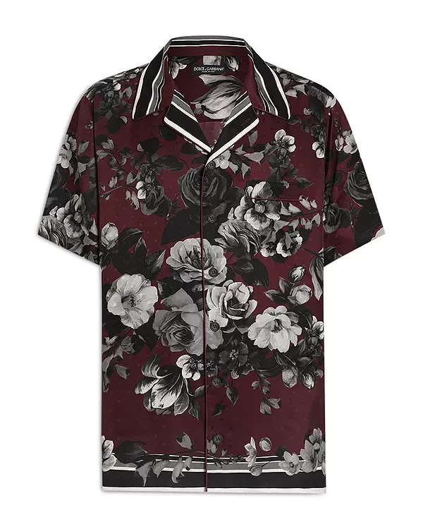 Мужская рубашка с принтом Dolce & Gabbana, Peonie