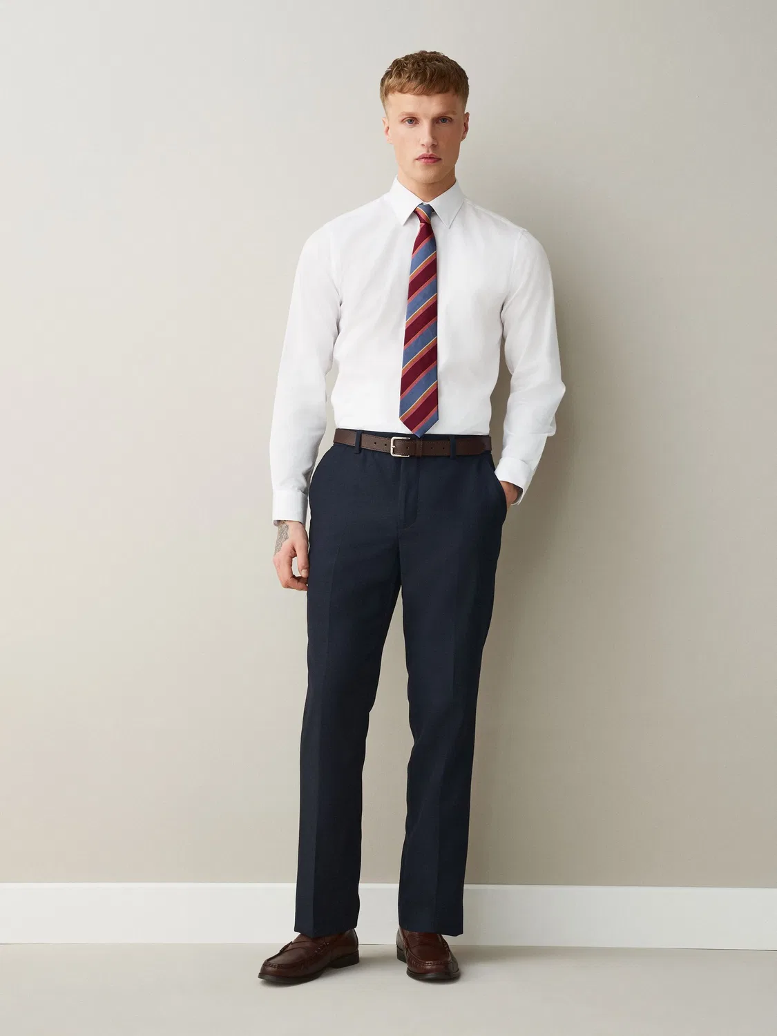 Рубашка с текстурой, Slim Fit Next, белый — фото 2