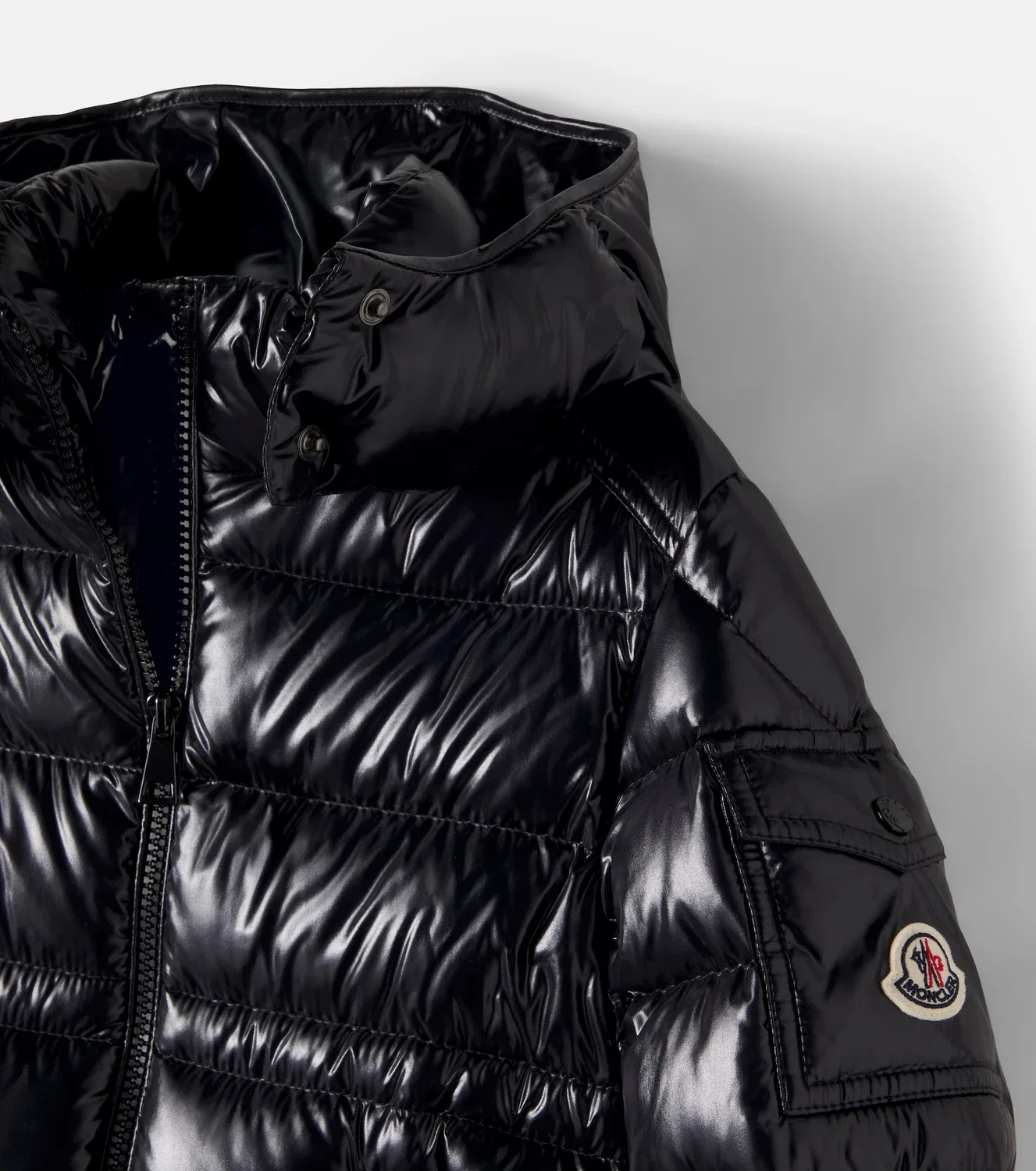 Пуховик с простежкой Maire Moncler Enfant, черный — фото 4