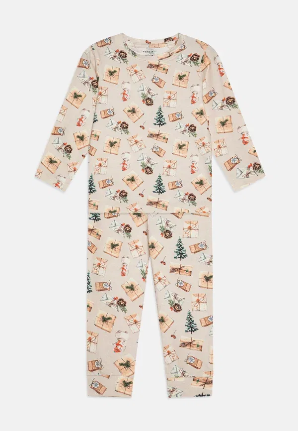 Пижамный комплект с принтом Nightset Christmas Name It, peyote melange