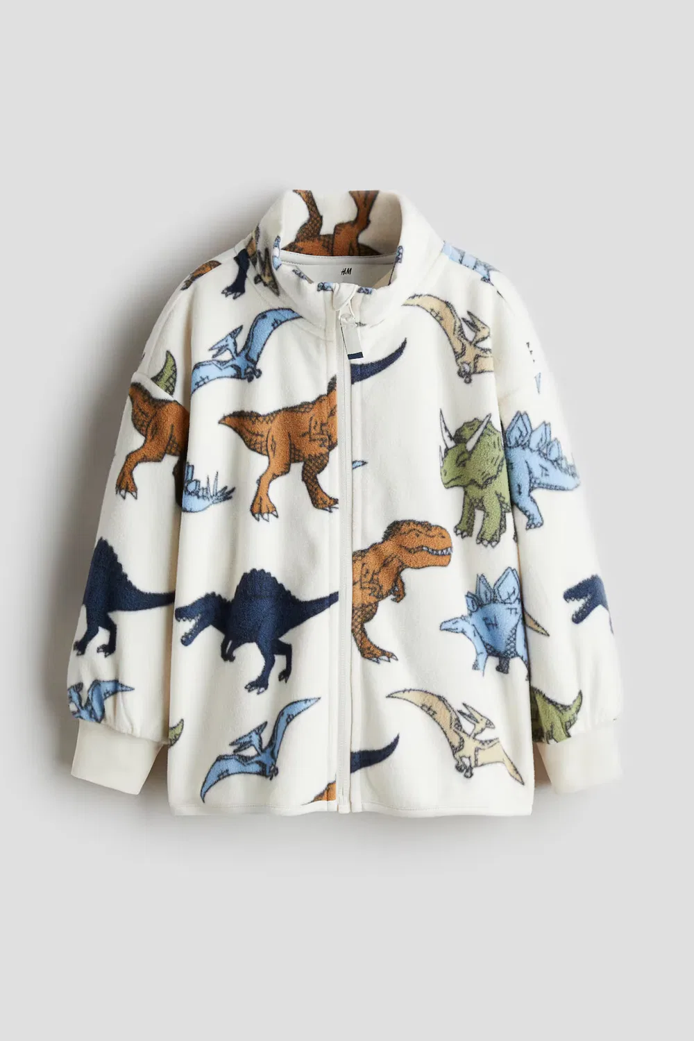 Флисовая куртка H&M, Weiß/Dinosaurier