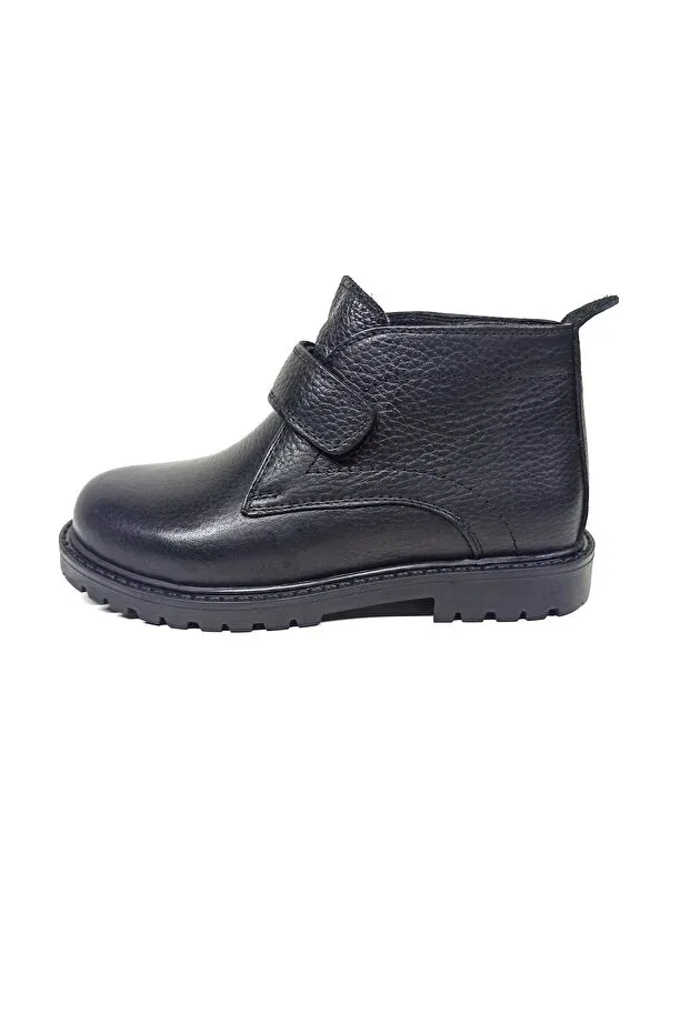 Детские ботинки для девочек с мехом Genuine Leather Fur Children's Classic Boots Winter Shoes, Black — фото 4