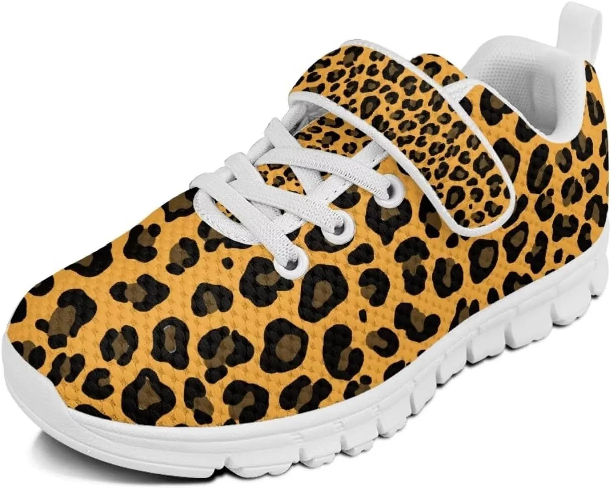 Детские кроссовки с принтом коровы Howilath, Yellow Leopard Print
