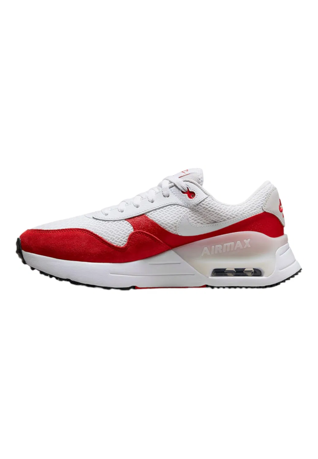 Детские кроссовки для мальчиков с шнуровкой Air Max Systm NIKE, White White University Red Photon Dust