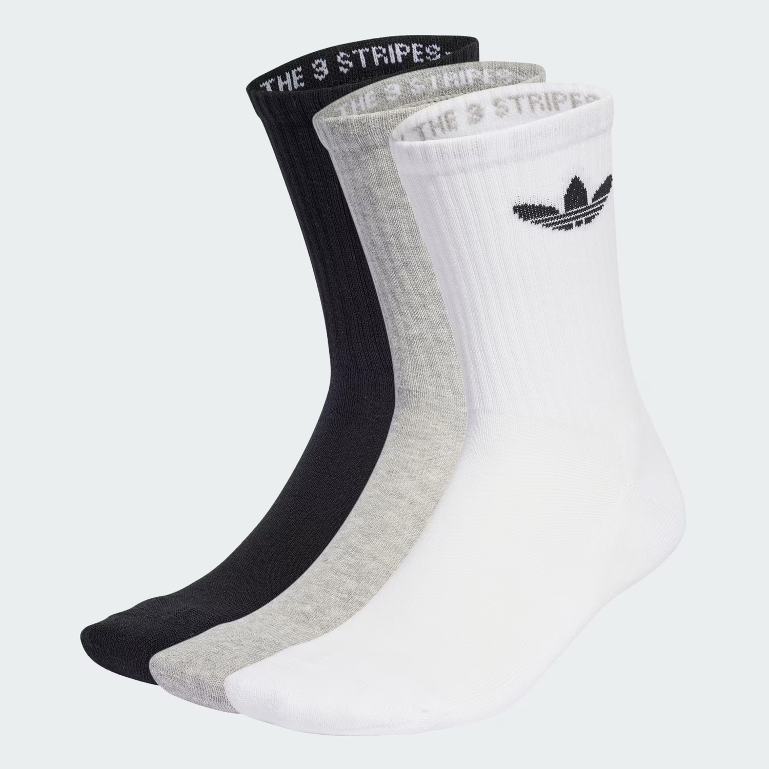 Носки Adidas Originals Trefoil Cushion Crew, белый/серый/черный — фото 3