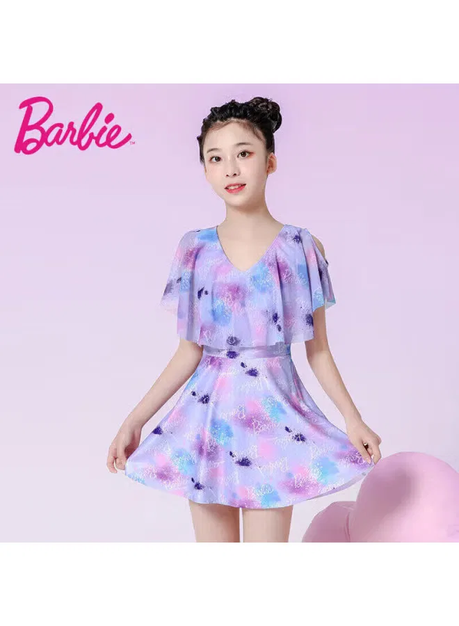 Купальник детский слитный в корейском стиле для девочек Barbie