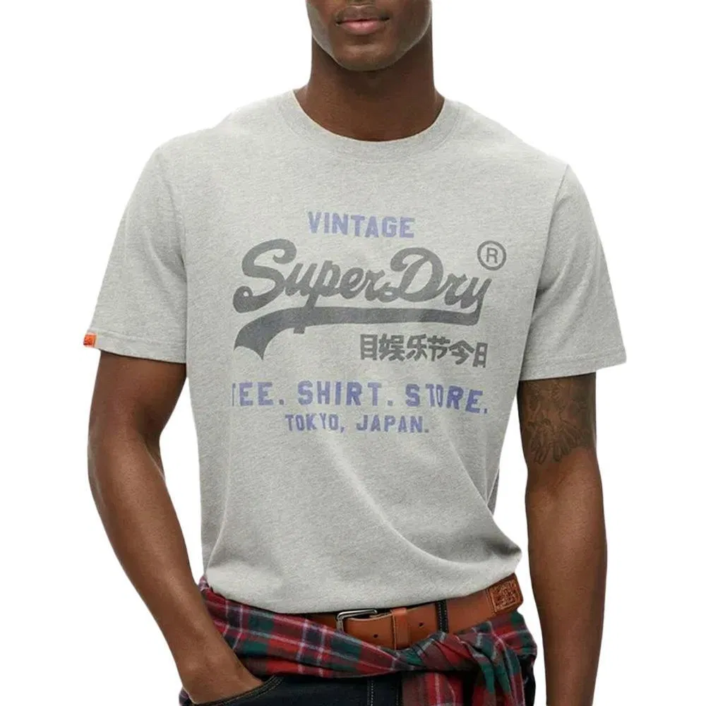Мужская футболка с круглым вырезом Superdry, Grau