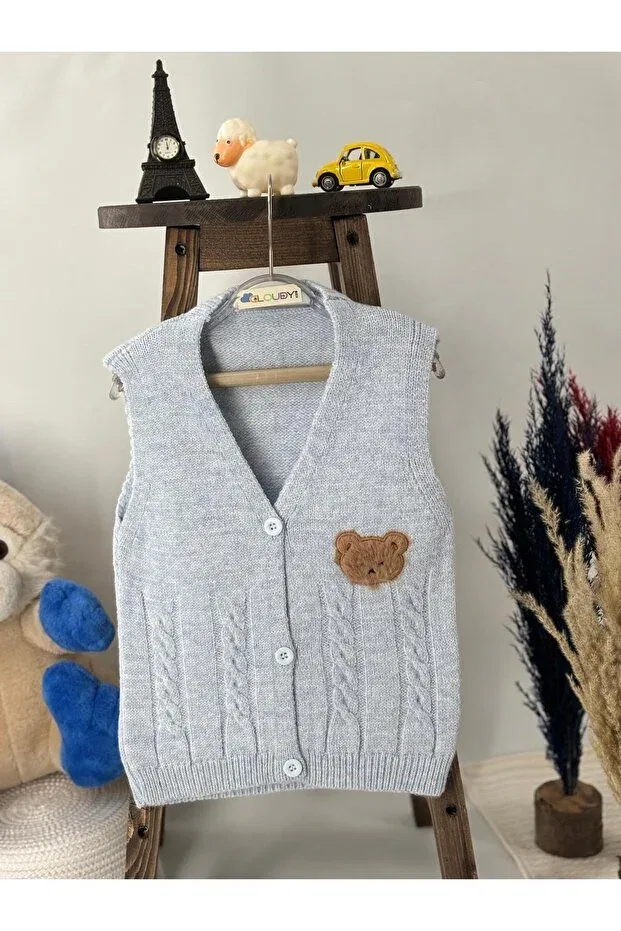 Детский кардиган для мальчиков с вышивкой Cloudy Kids, Babe Blue