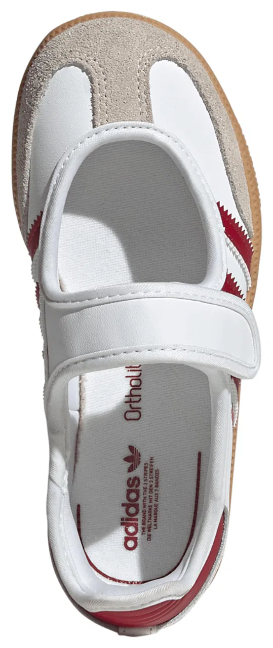 Кроссовки для девочек Samba Jane Adidas, цвет Footwear White/Gum/Team Victory Red — фото 4