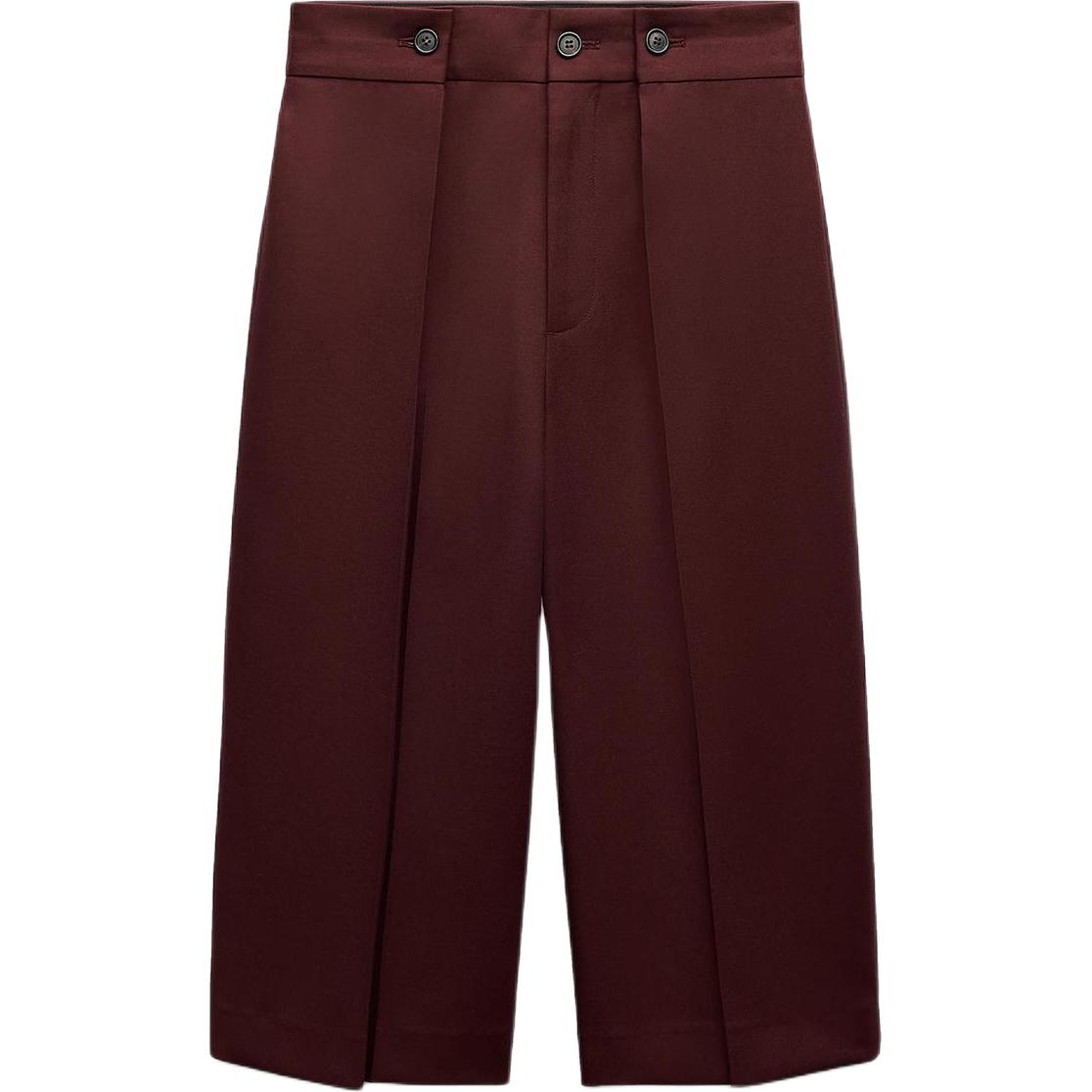 

ZARA ZW Series Casual Shorts Women's Burgundy Red