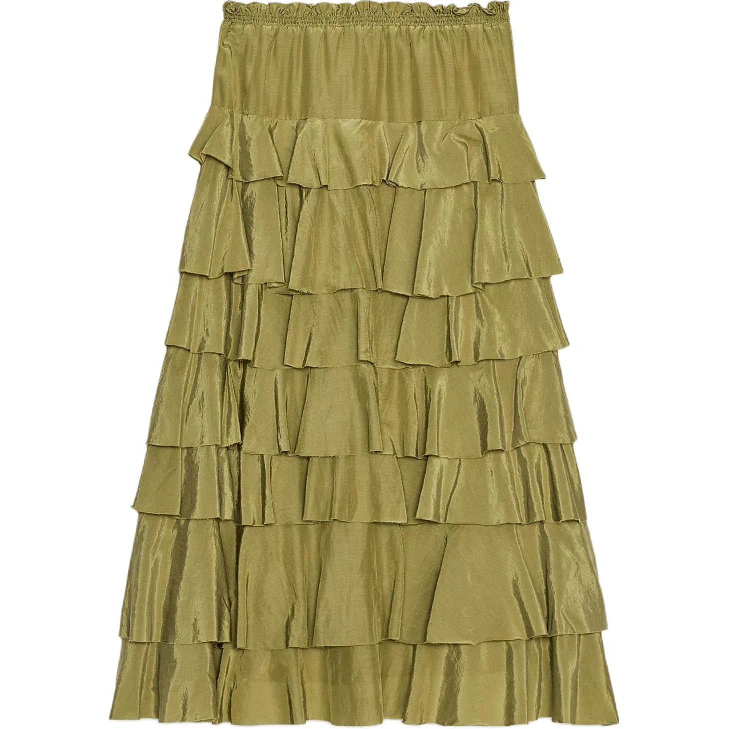 Женская длинная юбка повседневная ZARA, Medium Green — фото 3